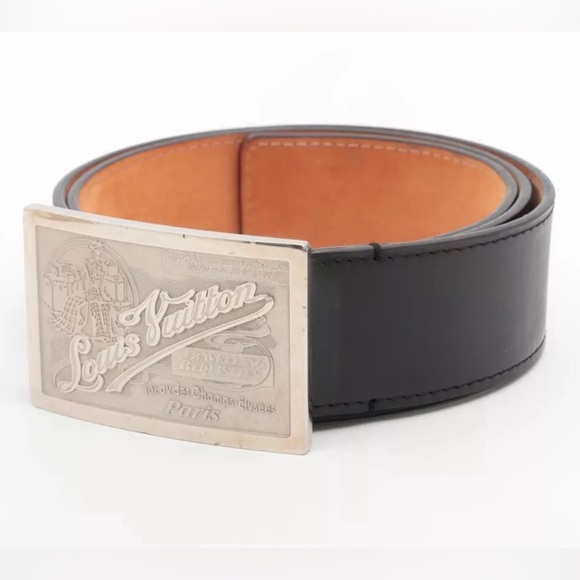 Louis Vuitton San Tulle Leather Belt 95/38 Black M6812 - Picture 1 of 6